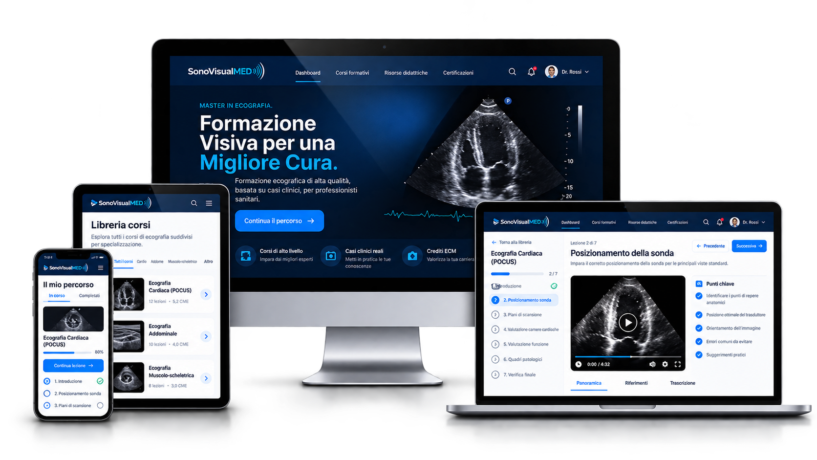 SonoVisualMED su desktop, tablet e smartphone